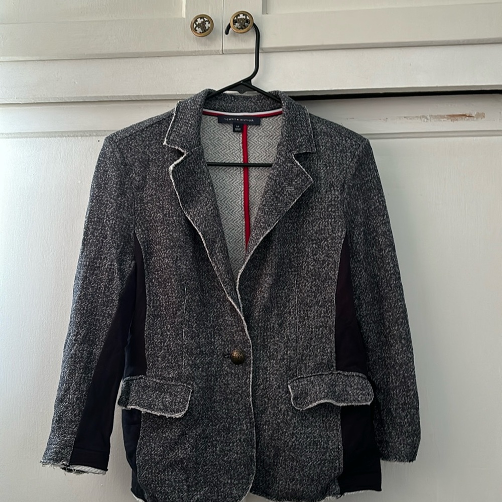 One button knit blazer